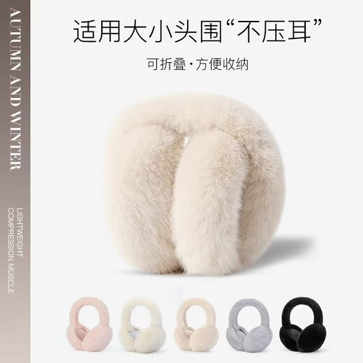Plush earmuffs, winter women's fashion, winter warm earbags, ear protection, earmuffs, foldable student antifreeze earmuffs, camel color, skin-friendly and non-prickly, foldable
