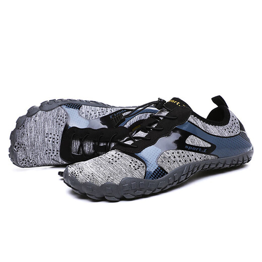 McCannon Indoor Fitness Shoes Soft Sole Yoga Pilates Shoes Women's Non-Slip Shock Absorbing Treadmill Shoes Men's Five Finger Exercises Black Gray 35