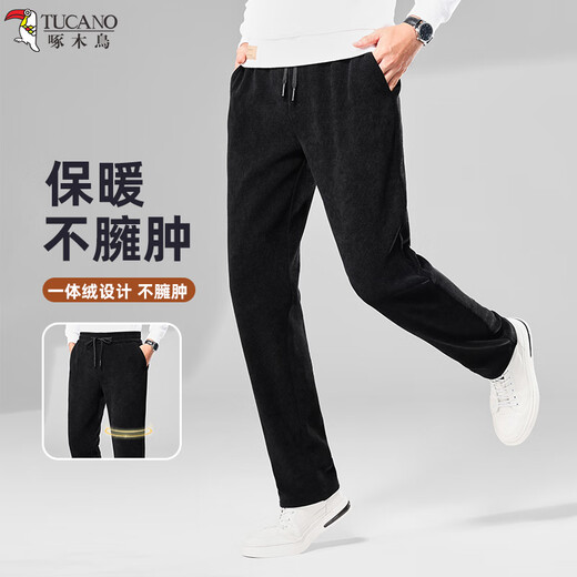 Woodpecker (TUCANO) Casual Pants Men's Autumn Loose Business Straight Pants Middle-aged and Elderly Corduroy Warm Sports Pants Men