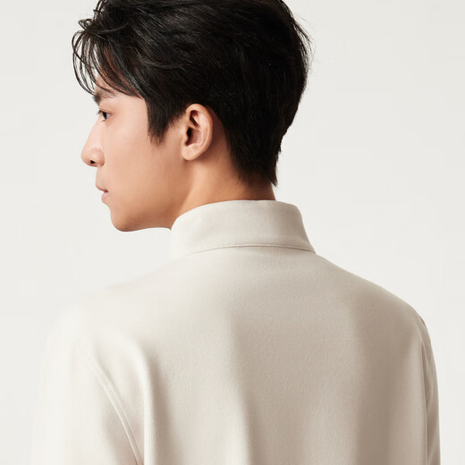JOEONE Shopping mall same T-shirt men's autumn and winter fashionable and comfortable long-sleeved inner top Slim version + light rice + ST3E50412 M 170/92A (48)