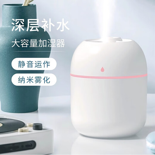 New Small USB Spray Humidifier Home Bedroom Office Desktop Air Classroom Creative Accessories Water Drop Humidifier-White