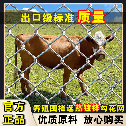 Hot-dip galvanized chain link fence is durable, breeding wire mesh, chicken, cattle and sheep fence protection net is rust-resistant and corrosion-resistant, 1.8 meters high, 2.0mm thick, 8 cm hole, 30 meters long, 20 years rust-proof, rust-proof guarantee
