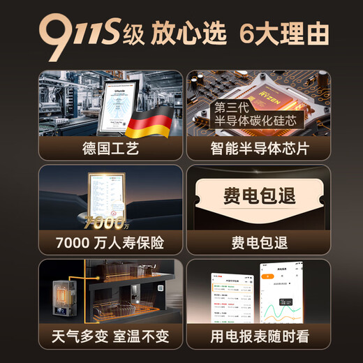 Shen'ao electric boiler household heating furnace 220v wall-mounted 380v three-phase new semiconductor floor heating rural heating 911A floor-standing model 20kw emergency dual heating mobile phone App remote control