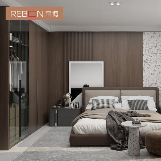 Libo whole house customized simple modern wardrobe cloakroom living room cabinet water-based paint package water-based paint package