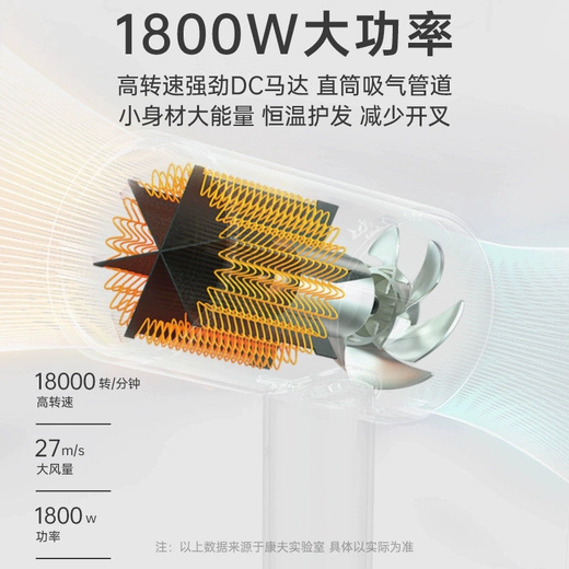 CONFU hair dryer household high wind 1800W high power barber shop dedicated smart constant temperature hair dryer portable styling hair dryer holiday gift 3143 3143 200 million plasma top version 1800W light luxury gray