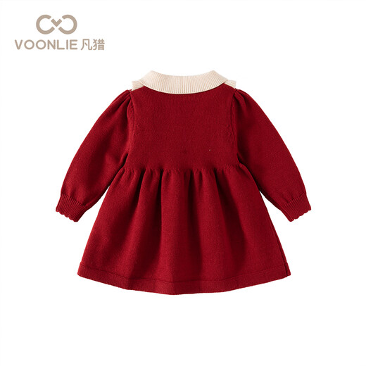 Fanlie VOONLIE girls knitted dress spring sweet 2026 new children's princess dress fashionable baby one-year-old dress spring and autumn
