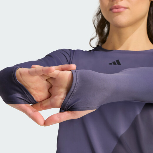 Adidas Jin Chen's same ALL ME training long-sleeved skin-friendly soft yoga Pilates T-shirt Adidas Soft Violet L