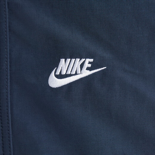 Nike Men's Polar Fleece Lined Jacket Winter Loose Woven Casual Stand Collar Jacket NIKE FZ0657 451 Obsidian/White M