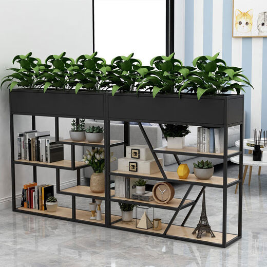 Fantasy iron partition shelf screen modern simple green plant flower stand office planter cafe locker A type 12*25*15