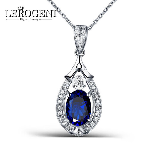 Lirokini Necklace Women's Tanzanite Blue Gemstone Pendant 18 Gold K Diamond Luxury Jewelry New Year's Birthday Gift Tanzanite Pendant (Customized and shipped within 3 days)