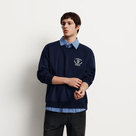 Semir sweatshirt men's winter college style fake two-piece couple outfit plus velvet 2025oversize embroidered 109725116202