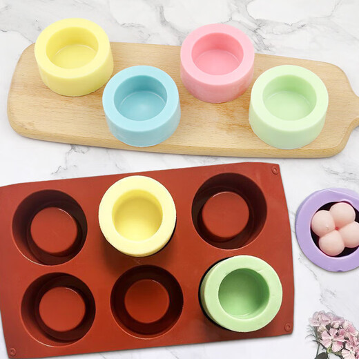 6 consecutive concave and convex hollow cake molds mousse muffin cup silicone dessert pudding chocolate flow baking tool brick red 6 consecutive cake molds