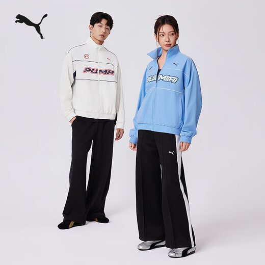 PUMA windproof and water-repellent outdoor loose racing style jacket for men and women couples autumn sports jacket 636308 warm white-57 XS (165/88A)