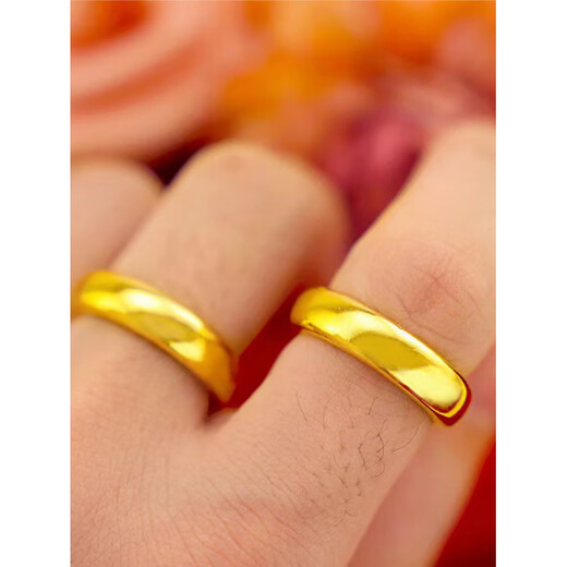 DL 1998 Fat Donglai same style sand gold ring Special offer 2025 new sand l gold ring for men and women that will not fade for a long time gold glossy women's model (opening is adjustable)
