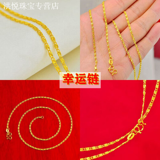 KZD Old Phoenix 999 pure gold Nordic gold necklace bride does not fade clavicle chain versatile gift fine style hand 13
