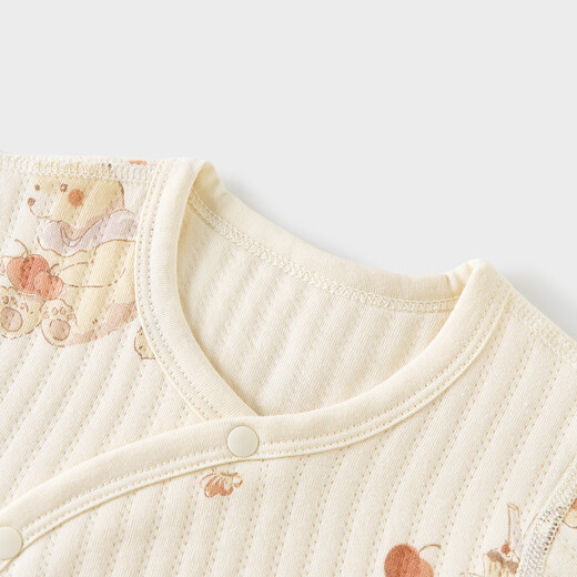 Tongtai (TONGTAI) baby jumpsuit autumn and winter pure cotton warm baby clothes newborn romper pajamas brown 73cm