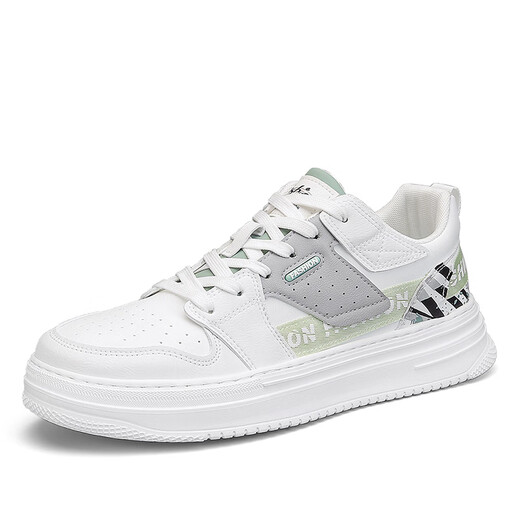 Anta men's shoes for summer breathable and versatile casual board shoes Internet celebrity junior high school students sports height-enhancing small white trendy shoes autumn 9195 white green 41