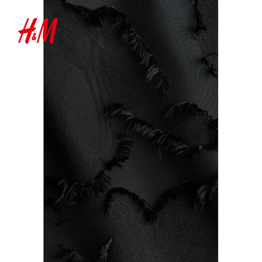 H&M 2025 new autumn women's jacquard woven top 1295187 black M 165/96