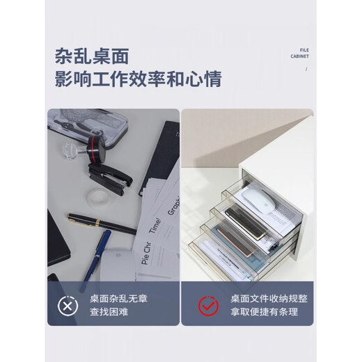 
Shantou Lincun desktop file cabinet A4 layered data cabinet transparent drawer type multi-layer file storage box storage cabinet 9794-four-layer lock-black