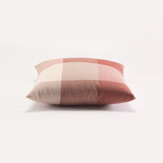 MUJI cotton flannel cushion brick red plaid 55 59cm large