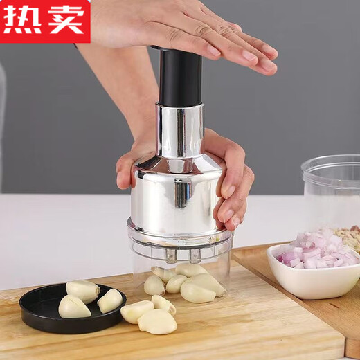 MZXM Japan imported quality kitchen artifact Pat Knife household stainless steel black technology garlic masher garlic mashed artifact garlic cutting version strong stainless steel model-Pat Knife