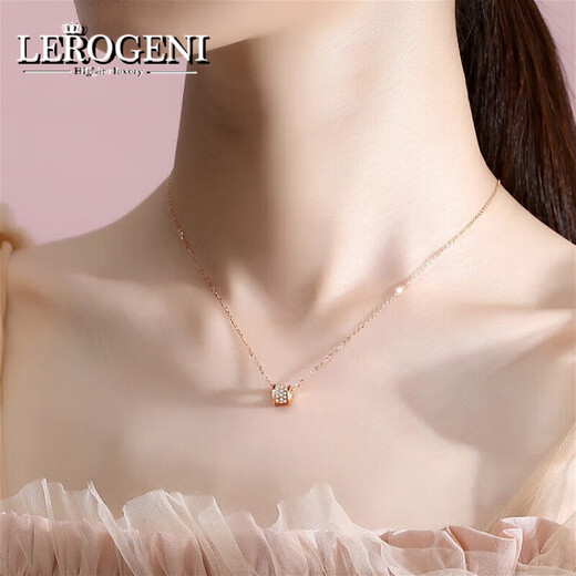 Lirokini small waist necklace for women 18 gold k rose gold pendant clavicle chain Chinese Valentine's Day birthday gift small waist necklace