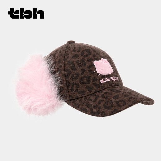 Brutalist Home (tbh) Hello Kitty Plush Baseball Cap Sun Protection Hat Casual Outdoor Men's and Women's Sun Hat Hello Kitty Plush Baseball Cap - Coco Leopard Print
