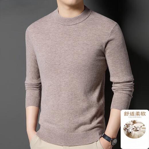 Deer King Optim 100 Pure Cashmere Sweater Men's Winter New Knitted Bottoming Sweater Middle-aged Dad Thickened Half-Turtleneck Sweater Black M 165 Recommended Weight 100-120Jin Jin is equal to 0.5 kg