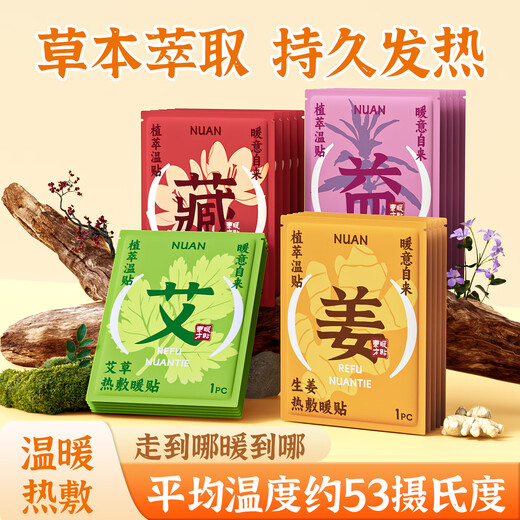 Gu Tiannuan Body Warming Patch, Plant Hot Compress, Self-Heating Warming Patch, Palace Warming Abdomen Warming Whole Body, Universal for Girls and Aunts, 2 Pieces Trial Pack, Random Fragrance