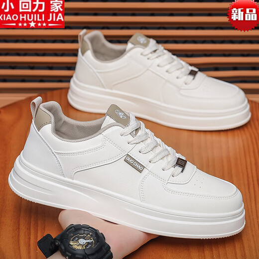 
Xiaohuilijia 2025 new spring white shoes men's breathable shoes men's Korean style student versatile sports and casual board shoes white gray A16813A selected single layer 39