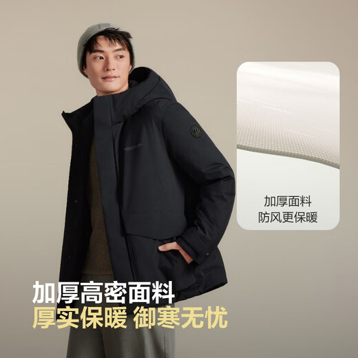 Bosideng 25 Jahre Winter Daunenjacke 90 Samt Herren lose kurze lässige verdickte Kapuzen-Rundhals-Freizeitjacke