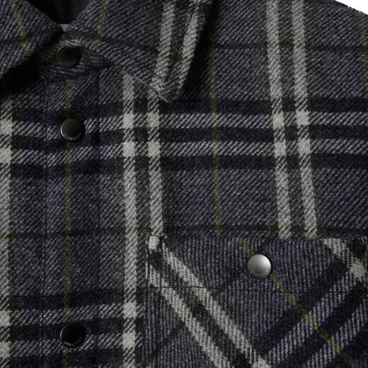 BURBERRY New Year's Gift Burberry Plaid Wool Lapel Cotton Jacket Men's Indigo Indigo S