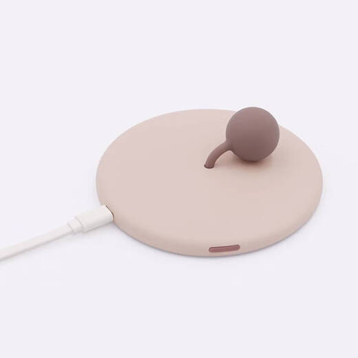 He Jiangong MUID handheld makeup mirror portable charging portable led makeup mirror with light for girls, apricot white, stepless dimming + light lock key + mirror silicone cover