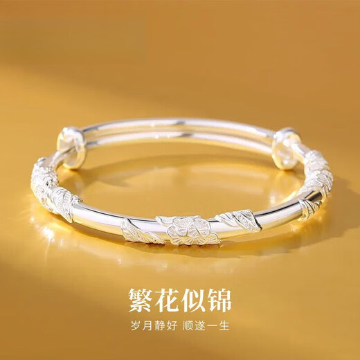 Hong Kong genuine Pt950 platinum bracelet for women, 18k gold glossy solid bracelet, fashionable moissanite bracelet for gift, about 9.5g, pure silver flowery bracelet, free brand gift box #certificate