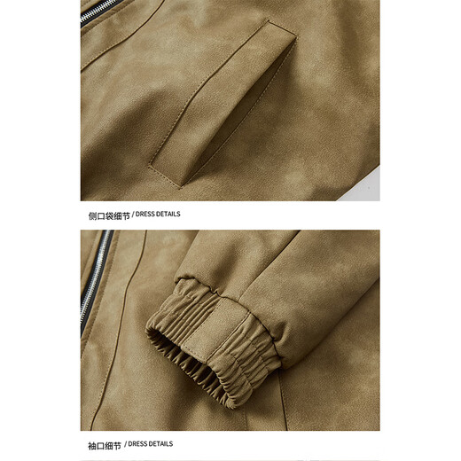 Cat Man Jacket Men's Autumn and Winter Lapel Thickened Loose Casual Jacket for Young and Middle-aged Young People Brown L