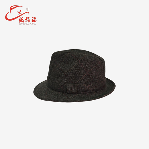 Sheng Xifu Hat Men's Autumn and Winter Casual Fashion Classic Woolen Gentleman Hat Top Hat Dark Gray S(56-57CM)