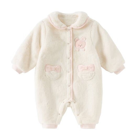 DAVE&BELLA newborn baby romper, autumn and winter milk velvet baby girl jumpsuit, baby pajamas, children's underwear