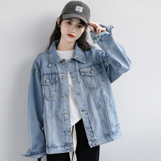 Semir Spring New Blue Denim Jacket Women's Spring and Autumn Korean Style Casual Outer Top bf Loose Denim Jacket Blue Semir s 12XL Blue