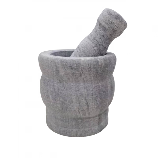 Yongxia stone garlic mortar original stone garlic masher grinding bowl stone mortar household garlic mortar new style bluestone straight style + stone hammer (with anti-splash cover)