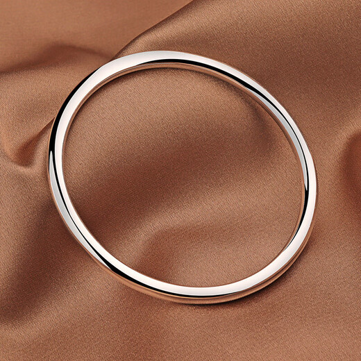 Jiaye quality bracelet platinum pt950 silver female 9999 silver ring smooth closed 20g - inner diameter 52mm recommended weight 75-85Jin Jin is equal to 0.5 kg