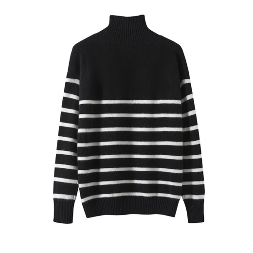 Pash Qingcang Cashmere Sweater Women's 100% Cashmere Autumn and Winter Turtleneck 400g Thickened Loose Sweater 83 Classic Black L