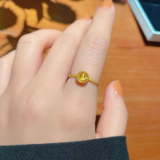 KZD Old Phoenix Shi Lai Run Ring Gold Ring Temperament Ring Versatile Korean Version Does Not Fad Shi Lai Run Ring 1.18g