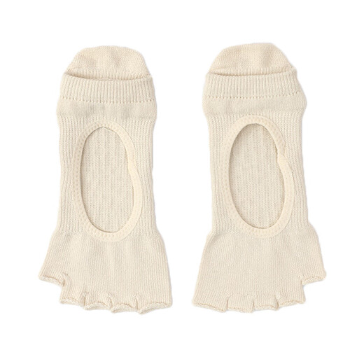 Shijanu new product Pilates special socks open toe yoga socks indoor sports non-slip women's split toe five finger socks Ji thin milky white