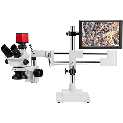 Binocular and trinocular stereoscopic surgery practice microscope, double-arm universal vascular anastomosis anatomy micro-carving for mobile phone repair, single-arm universal bracket without bracket
