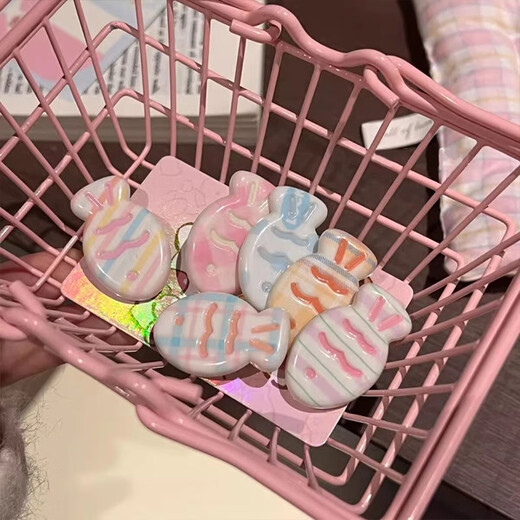 Girly cream candy color cute snapper fish hairpin sweet ins bangs cartoon clip day versatile headwear 6 pack random color