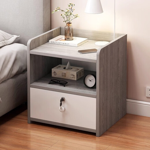 Armoire de chevet pour location de maison petit appartement chambre armoire de rangement de chevet avec tiroirs et serrures armoire de rangement de chevet multicouche tiroir simple couleur chêne pastoral 33*26*40 cm