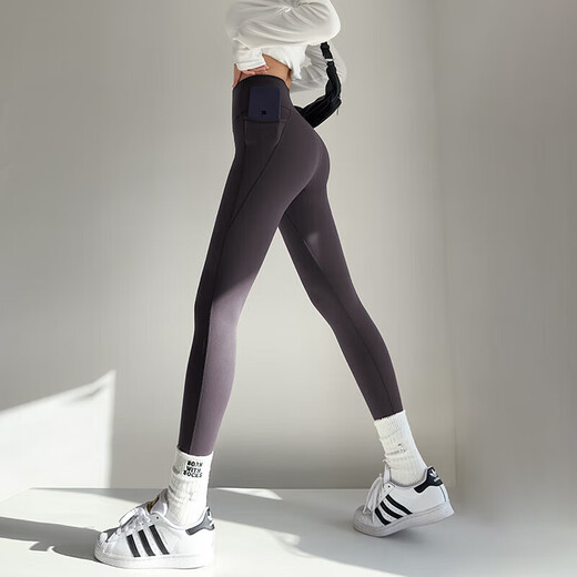 LULULOMDDW yoga pants women's high waist hip lifting Pilates training running sports tight quick-drying bottoming dance pants chestnut color S (80-100Jin Jin equals 0.5kg)