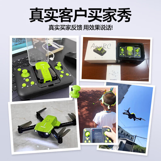 Mini Drone Pliant Cadeau d'anniversaire Garçon Micro Télécommande Avion Photographie Aérienne HD Jouet pour Enfants sans Photographie Aérienne - Contrôle APP Mobile + Smart Hover - Version Officielle Noire Batterie Unique + Pack d'accessoires