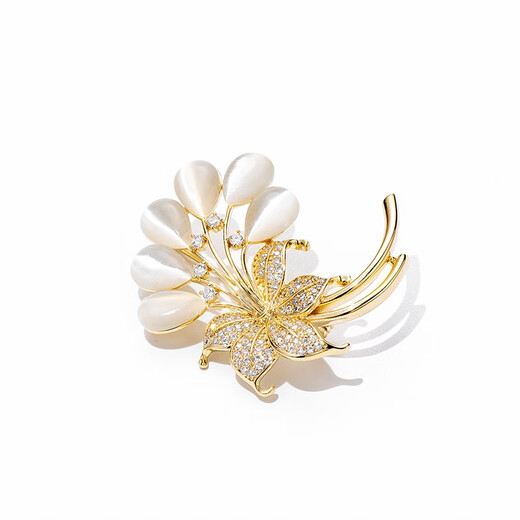 Qlady flower corsage brooch, high-end female brand, high-end pin accessories, National Day and Mid-Autumn Festival birthday gift for mother