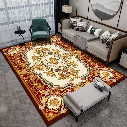 Pupan retro European style thickened imitation cashmere living room bedroom sofa coffee table blanket ethnic style European style retro high-end carpet Scenery 3 200cm*300cm thickened encryption cat feel